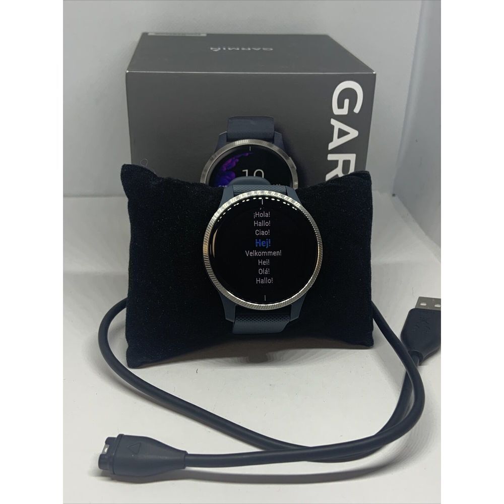 Garmin 62A020364 Unisex Gray Rubber Strap Digital Black Dial Smartwatch WAT38
